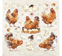 Kreuzstich Stickpackung Gescheckte Hühner Zählmuster