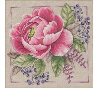 Kreuzstich Stickpackung Haus und Garten, Blühendes Rouge Zählmuster