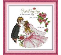 Kreuzstich Stickpackung Hochzeit 11CT Full Range of Embroidery Starter Kit DIY Kinder Erwachsene Familie Dekoration 16X20 Zoll