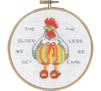 Kreuzstich Stickpackung mit Stickrahmen Je älter wir werden Zählmuster, Multifarbig