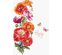 Kreuzstich Stickpackung Mohn Zählmuster