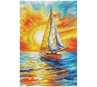 Kreuzstich Stickpackung Segel im Sonnenlicht, Zählmuster, 14,5x22cm