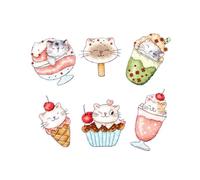 Kreuzstich Stickpackung Sommerkatzen Set 6 Stk. Zählmuster