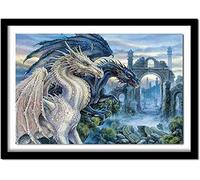Kreuzstich Stickpackung Stickbild Stickvorlage Vorgedruckt Stickset-Geheimnisvoller Drache-40X50Cm DIY Handarbeit Vorgedruckt Sticken Kreativität Home Decor 11CT (Vorgedruckte Leinwand)