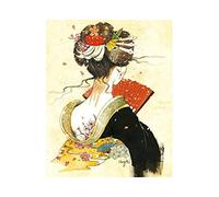 Kreuzstich Stickpackung Stickbild Stickvorlage Vorgedruckt Stickset-Japanische Frau-DIY Handarbeit Vorgedruckt Sticken Kreativität Home Decor 11CT (Vorgedruckte Leinwand)40x50cm