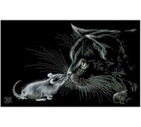 Kreuzstich Stickpackung Stickbild Stickvorlage Vorgedruckt Stickset - Katz Und Maus 40X50Cm Diy Handarbeit Vorgedruckt Sticken Kreativität Home Decor 11Ct (Vorgedruckte Leinwand)