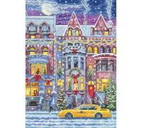 Kreuzstich Stickpackung Winterstadthaus Zählmuster, Multifarbig