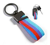 KRFWGUU 3Farben Schlüsselanhänger Für Bmw Auto Schlüssel, Nylongewebe Leder Schlüsselband Mit Metall-Logo Für Bmw E60, F30, G01 U.A. Modelle Autozubehör