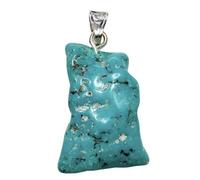 KRIO Edler Türkis Anhänger Sonderschliff/Nugget mit 925 Silberöse - Einzigartiger Edelstein Naturstein Größe L I Länge 23-44mm (Anhänger 6)