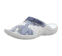 Krisbut Damen Pantolette aus Echtleder in Weiß und Blau mirt Klettverschluss. weiß/blau Gr. 39