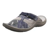 Krisbut Damen Pantolette aus Echtleder in Weiß und Blau mirt Klettverschluss. weiß/blau Gr. 43