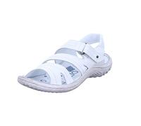 KRISBUT Damen Sandale 7069-2 Leder Klettverschluss Atmungsaktiv Elastisch Flexibel Gepolstert Leicht Weiß (White) Größe 38 EU