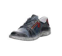 Krisbut Damen Schnürhalbschuhe Schnürschuh Glattleder Freizeit Sport Schuhe Uni Schnürschuh blau Reißverschluss