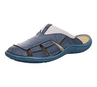 Krisbut Herren Pantolette aus Echtleder in Blau mit Fußbett für perfekten Wohlfühlkomfort. blau Gr. 47