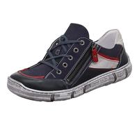 Krisbut Herren Schnürschuh aus Echtleder in Blau mit Rot und Wechselfußbett. blau/weiß/rot Gr. 42