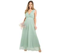 KRISP Maxikleid aus Mesh mit V-Front für besondere Anlässe (Sage Green, 18) 11008-SAGEGRN-18