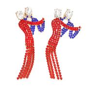 Kristall--Ohrringe Elegante Schmuckstücke Im 2-Teiligen Drop-Statement-Stil | Tanzendes Paar Funkelnde Kristall Anhänger Ohrringe Hochzeit, Party, Alltag, , Urlaub, Feiertage, Festival