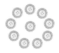 Kristall Strass Rund Knöpfe - Flache Rückseite Blume Knopf für Jacke, Schmuckherstellung, Kleidung, Taschen, Schuhe, Hochzeitskleid - Craft Nähen DIY 10 Stück