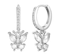 Kristallweiße Zirkonia Ohrhänger - April Geburtsstein Geschenk mit Box