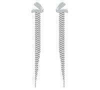 KristLand Retro 925 Sterling Silber Ohrringe Quaste Lange baumelnde Ohrstecker mit Weißgold überzogen Hochzeit Brautschmuck Damen Schmuck