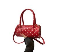 KRJGOERG Koreanische Polka Dot Crossbody-Tasche Fass-Form Mini-Top-Griff-Geldbörse Tägliche Freizeit-Umhängetasche für Damen niedliche, elegante Unterarm-Taschen