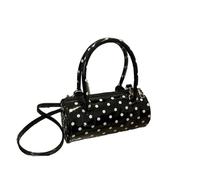 KRJGOERG Koreanische Polka Dot Crossbody-Tasche Fass-Form Mini-Top-Griff-Geldbörse Tägliche Freizeit-Umhängetasche für Damen niedliche, elegante Unterarm-Taschen