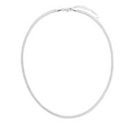 KRKC&CO Damen Schlangenkette, 3mm Flache Franco Kette aus Edelstahl, Halskette Choker Halsband Halsschmuck, Länge verstellbar 46-51cm, Geburtstag Weihnachten Geschenke für Frauen Mädchen