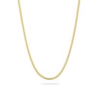 KRKC Damen Halskette, 3mm Schlangenkette 14K Gold Vergoldet Edelstahl Herringbone Chain, Nickel-frei Flache Goldkette Silberkette Geschenk für Frauen Länge 45,7-50,8cm Verstellbar