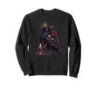 Krönter Rabe Dark Romance Gothic Burgunderrot Rose und Kerze Sweatshirt