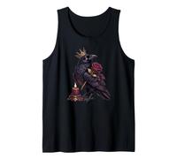 Krönter Rabe Dark Romance Gothic Burgunderrot Rose und Kerze Tank Top