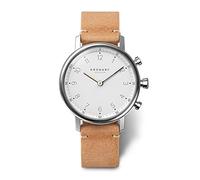 KRONABY Damen Hybrid Smartwatch Leder Beige - Saphirglas - Wasserdicht 10 ATM - Musiksteuerung, Schrittzähler, Anrufbenachrichtigung S0712/1 - Nord