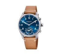 KRONABY Hybrid Smartwatch Herren Leder Braun - Intelligente Analoguhr - Musik, Schritte, Benachrichtigungen - S3761/2 Apex