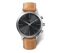 KRONABY Hybrid Smartwatch Herren Leder Braun - Intelligente Analoguhr - Wasserdicht 10 ATM - Musik, Schritte, Benachrichtigungen - S3123/1 Sekel