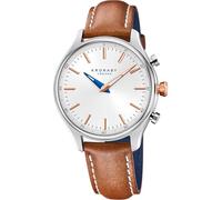 KRONABY Hybrid Smartwatch Herren Leder Braun - Intelligente Analoguhr - Wasserdicht 10 ATM - Musik, Schritte, Benachrichtigungen - S3783/1 Sekel