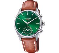 KRONABY Hybrid Smartwatch Herren Leder Braun - Intelligente Analoguhr - Wasserdicht 10 ATM - Musik, Schritte, Benachrichtigungen - S3781/1 Sekel