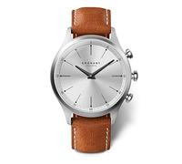 KRONABY Hybrid Smartwatch Herren Leder Braun - Intelligente Analoguhr - Wasserdicht 10 ATM - Musik, Schritte, Benachrichtigungen - S3125/1 Sekel