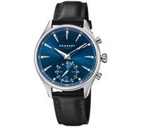 KRONABY Hybrid Smartwatch Herren Leder Schwarz - Intelligente Analoguhr - Wasserdicht 10 ATM - Musik, Schritte, Benachrichtigungen - S3758/1 Sekel