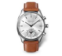 KRONABY Hybrid Smartwatch Herrenuhr Leder Braun - Analoge Connected Uhr 10 ATM S0713/1 - Musiksteuerung, Schrittzähler, Benachrichtigungen, Anrufe - Sekel
