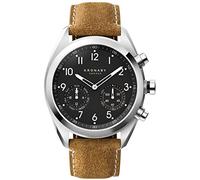 KRONABY Hybrid Smartwatch Herrenuhr Leder Braun - Analoge Connected Uhr 10 ATM S3112/1 - Musiksteuerung, Schrittzähler, Benachrichtigungen, Anrufe - Apex