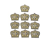 Kronen-gestickte Aufnäher zum Aufbügeln, 10 Stück, goldene DIY-große Krone, bestickter Aufnäher für Kleidung, Handtaschen, Hüte, Hosen, Baumwollmaterial, 4,2 cm x 3,7 cm