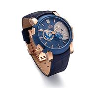 Kronsegler Apollo 11 - Herrenuhr Automatik Rose blau - Limitierte Automatikuhr 46mm mit Saphirglas