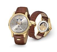 Kronsegler Herren Automatikuhr Deutsche Dichter - Johann Wolfgang v. Goethe vergoldet-altsilbern