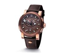 Kronsegler Mariana Trench Rose - braun | Automatik Herrenuhr 20 ATM wasserdicht | Saphirglas, verschraubte Krone, Superluminova, Nylonband gepolstert