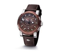 Kronsegler Mariana Trench Stahl - braun | Automatik Herrenuhr 20 ATM wasserdicht | Saphirglas, verschraubte Krone, Superluminova, Nylonband gepolstert