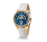 Kronsegler Morgenstern Damen Armbanduhr Automatik Gold Blau mit Lederband