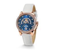 Kronsegler Morgenstern Damen Armbanduhr Automatik Rose Blau mit Lederband