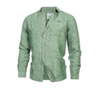 Kronstadt Hemd Langarm Herren Regular Fit Leinen grün, M