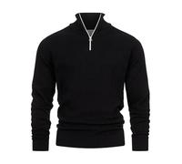 KRONSTADT Herren KSCarlo Half-Zip Feinstrickpullover aus 100% Baumwolle | Eleganter Herrenpullover für Büro und Alltag, Strickpullover, Baumwollpullover, Troyer, feines Strickoberteil für Männer