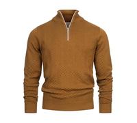 KRONSTADT Herren KSCarlo Half-Zip Feinstrickpullover aus 100% Baumwolle | Eleganter Herrenpullover für Büro und Alltag, Strickpullover, Baumwollpullover, Troyer, feines Strickoberteil für Männer