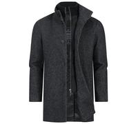 KRONSTADT Herren KSChess Mantel mit Stehkragen aus Wollmix | Herrenmantel Wintermantel Parka für Männer Charcoal Mix, S